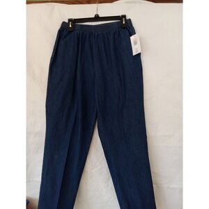 Bon Worth Petite Jeans Women's Medium Indigo Wash Elastic Waist Denim Pants